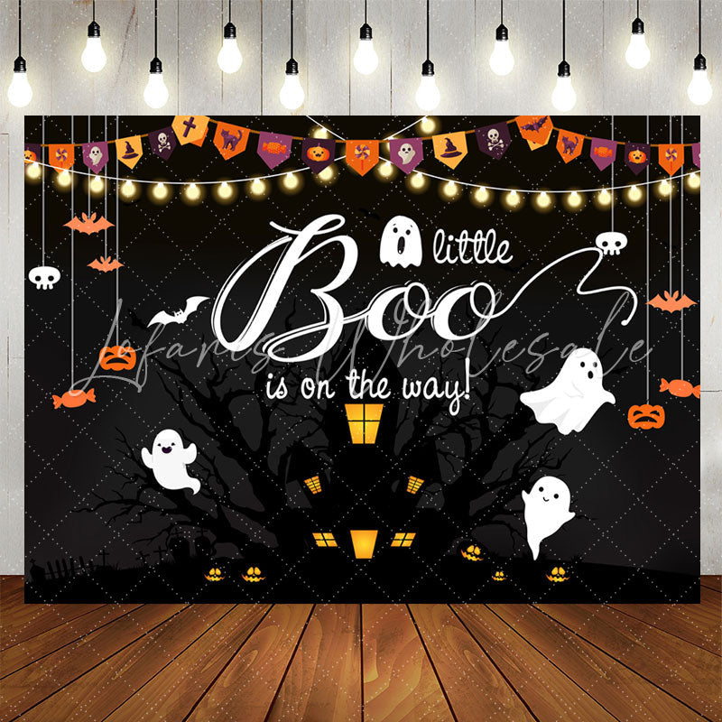 Lofaris Halloween Light A Little Boo Baby Shower Backdrop