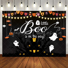 Lofaris Halloween Light A Little Boo Baby Shower Backdrop