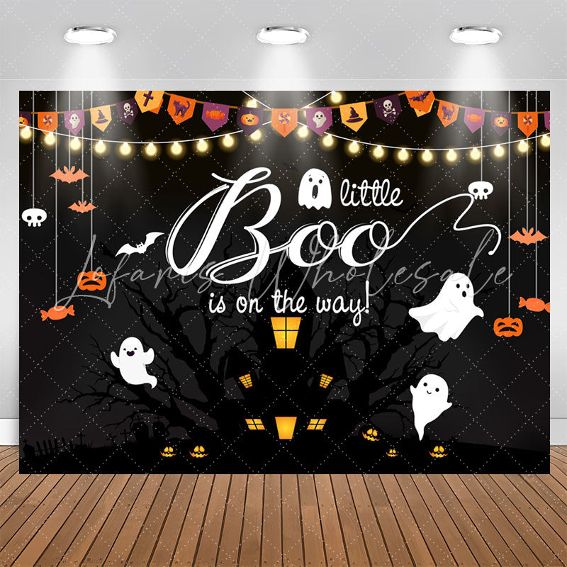 Lofaris Halloween Light A Little Boo Baby Shower Backdrop