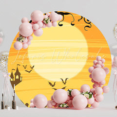 Halloween Moon Round Backdrop for Spooky Party Event