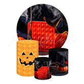 Halloween POP Themed Round Backdrop and Cylinders Kit for Parties