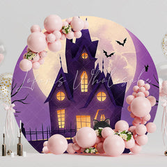 Halloween Pumpkin Kitty Round Backdrop for Halloween
