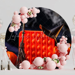 Halloween Round Backdrop For Spooky Kids Party Celebration