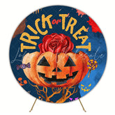 Halloween Trick Or Treat Round Backdrop for Spooky Celebration