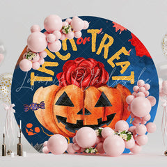 Halloween Trick Or Treat Round Backdrop for Spooky Celebration