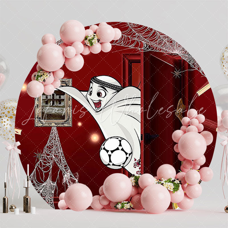 Halloween World Cup Mascot Round Backdrop for Spooky