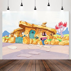 Lofaris Handdraw Style Pristine Stone House Backdrop For Party