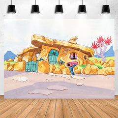 Lofaris Handdraw Style Pristine Stone House Backdrop For Party
