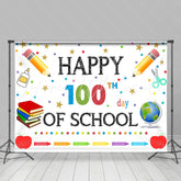 Lofaris Happy 100th Day Stationery Back To School Backdrop