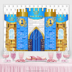 Lofaris Happy 1St Birthday Castle Crown Backdrop For Kids