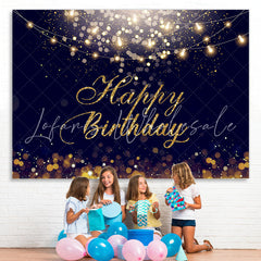 Lofaris Happy Birthday Gold Glitter Bokeh Backdrop for Party