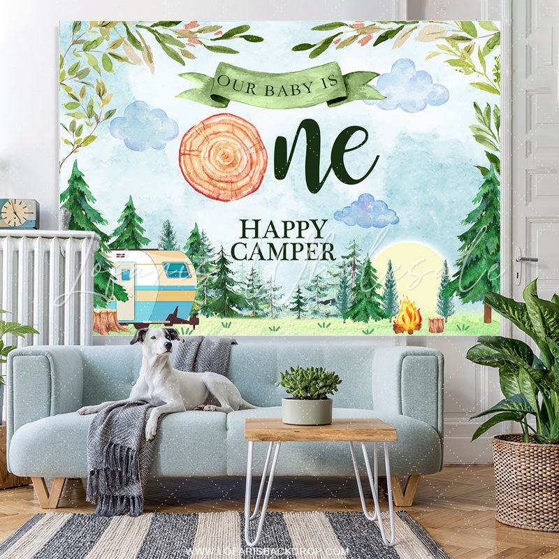 Lofaris Happy Camper For First Birthday Cute Backdrop