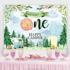 Lofaris Happy Camper For First Birthday Cute Backdrop