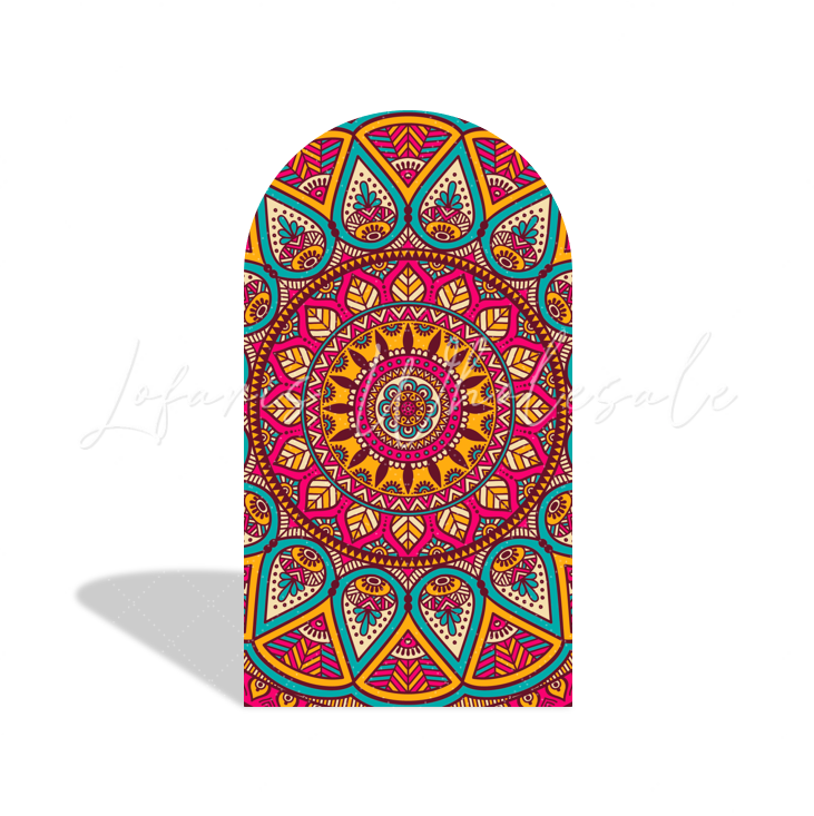 Happy Lohri Holiday Mandala Background Arch Backdrop Wall Cloth Cover