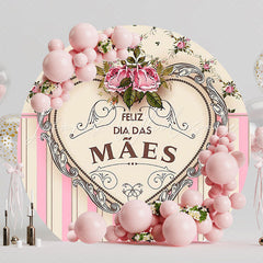 Happy Mothers Day Heart Elegant Round Backdrop for Event