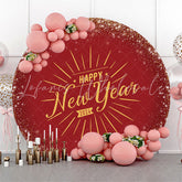Lofaris Happy New Year 2024 Round Party Holiday Backdrop