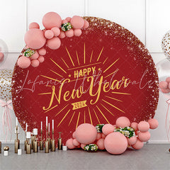 Lofaris Happy New Year 2024 Round Party Holiday Backdrop