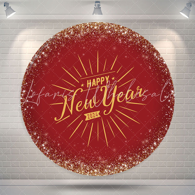 Lofaris Happy New Year 2024 Round Party Holiday Backdrop