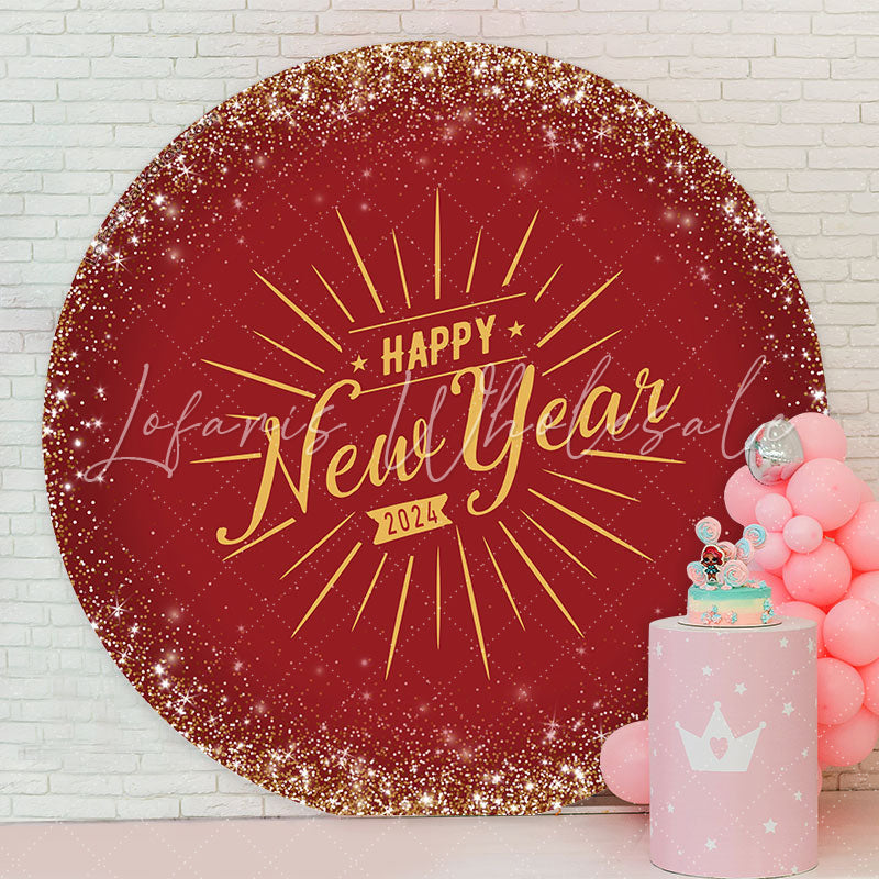 Lofaris Happy New Year 2024 Round Party Holiday Backdrop