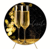 Happy New Year Celebration Round Backdrop For Festive Events