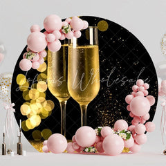 Happy New Year Celebration Round Backdrop For Festive Events