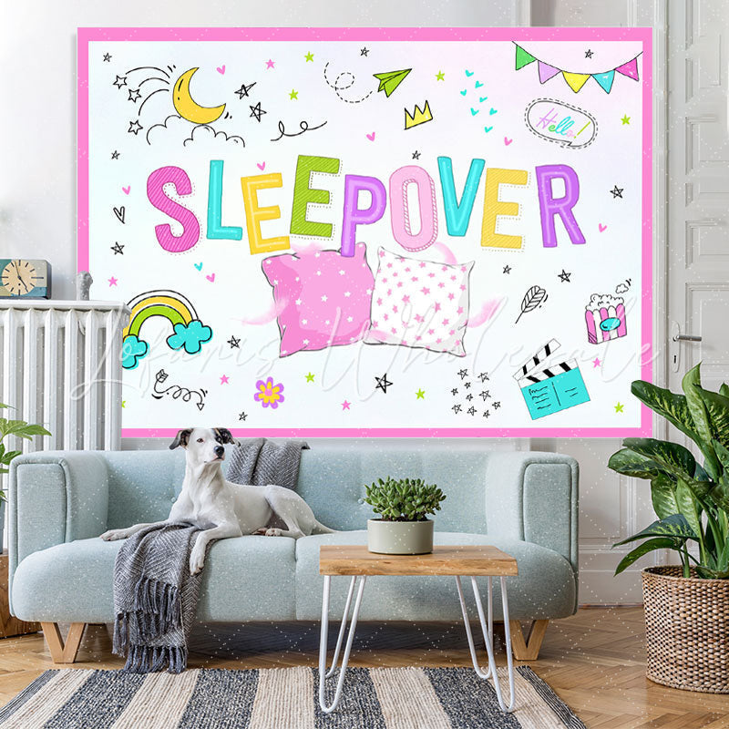 Lofaris Happy Sleep Over Night Cute And Relaxed Party Backdrop