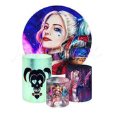 Harlequin Themed Round Backdrop and Cylinders Kit for Events