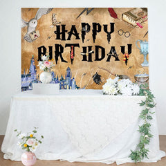 Harry Potter Magic Wizard Happy Birthday Photography Backdrop For Boys