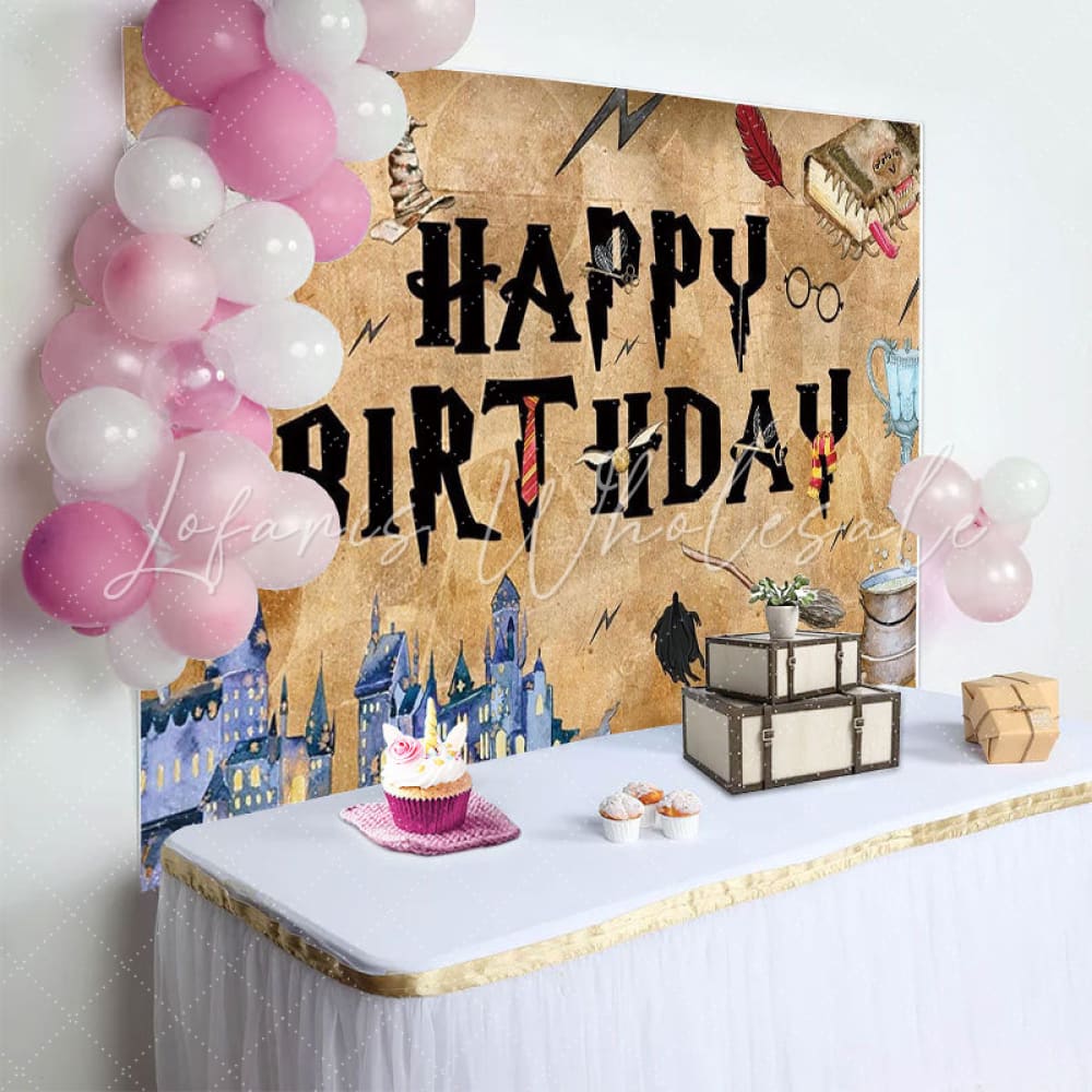 Harry Potter Magic Wizard Happy Birthday Photography Backdrop For Boys