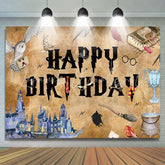 Harry Potter Magic Wizard Happy Birthday Photography Backdrop For Boys