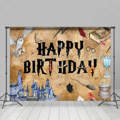 Harry Potter Magic Wizard Happy Birthday Photography Backdrop For Boys