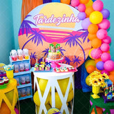 Lofaris Hawaii Summer Beach With Coconut Tree Circle Backdrop