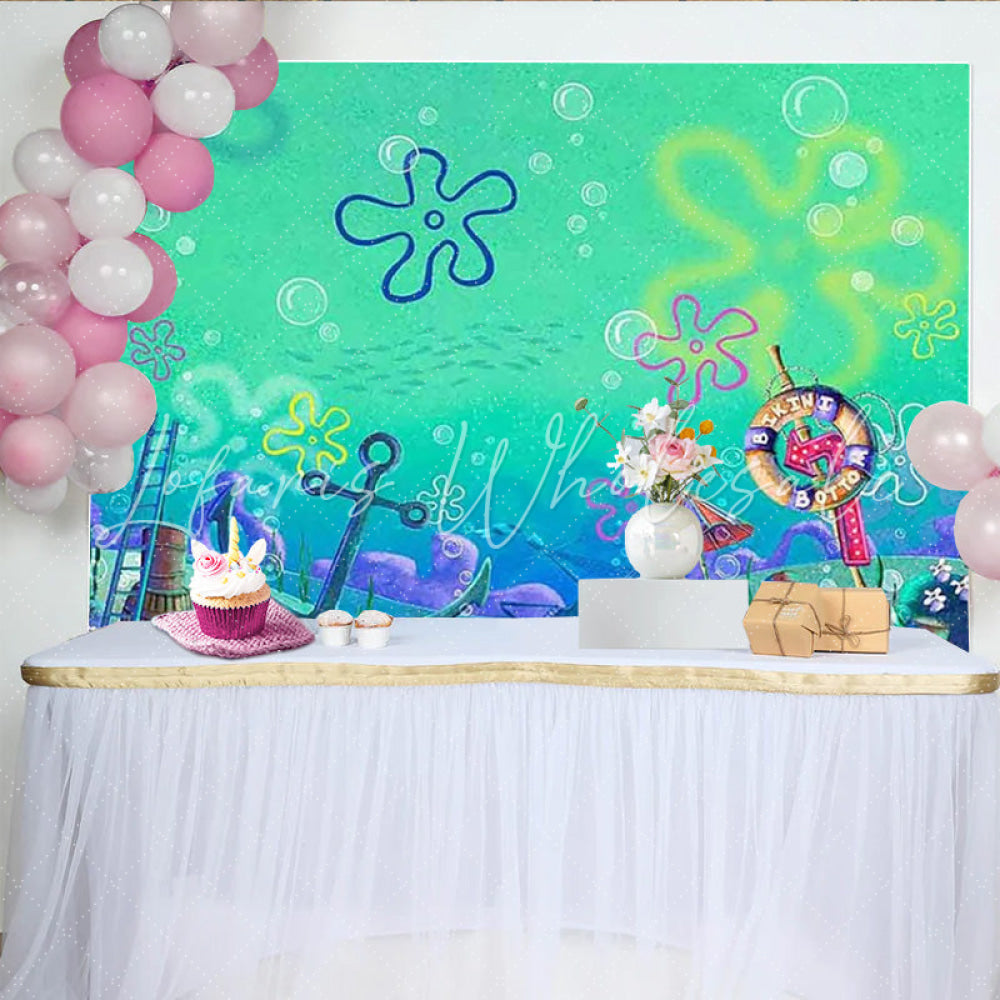Hawaii Undersea Cartoon Summer Aloha Seaweed Photography Backdrop