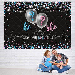 Lofaris He or She Blue and Pink Balloon Baby Shower Backdrop