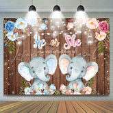 Lofaris He Or She Elephant Gendar Reveal Baby Shower Backdrop
