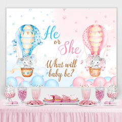 Lofaris He Or She What Will Baby Be Elephant Shower Backdrop
