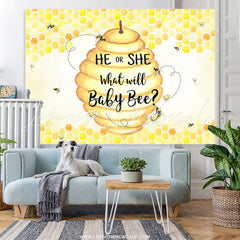 Lofaris He Or She What Will Baby Bee Theme Shower Backdrop
