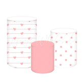 Heart & Dots Pink White Love Themed Cover Cylinders Kit