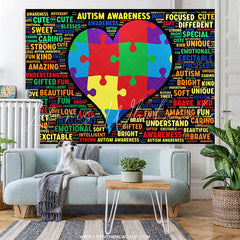 Lofaris Heart Puzzle Autism Awareness Day Party Backdrop
