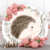 Lofaris Hedgehog Flower And Butterfly Themed Circle Backdrop