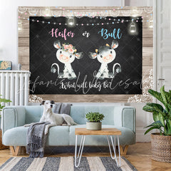Lofaris Heifer Or Bull Black Lace Wooden Baby Shower Party Backdrop