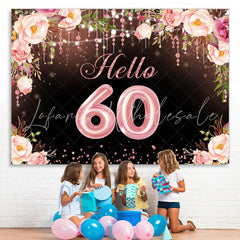 Lofaris Hello 60 Blooming Flowers Happy 60Th Birthday Backdrop