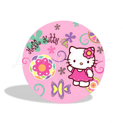 Hello Kitty Theme Happy Birthday Party Round Backdrop Cover Plinth Cylinder Pedestal Cover