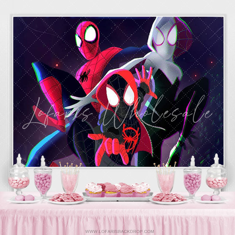Lofaris Hero Party Background Children Birthday Backdrop