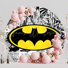 Heroic Batman Super Heroes Round Backdrop For Action-Packed Party