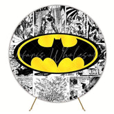 Heroic Batman Super Heroes Round Backdrop For Action-Packed Party