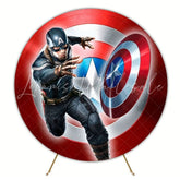 Heroic Captain America Super Heroes Round Backdrop For Action Party Fun