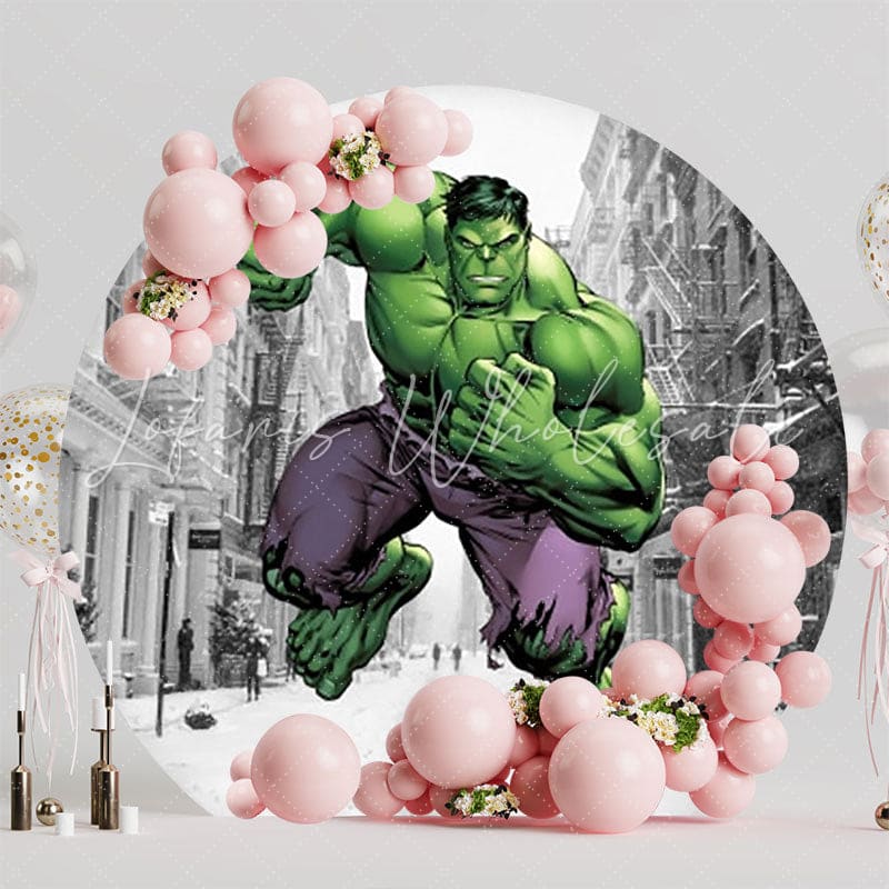 Heroic Hulk Avengers Round Backdrop For Superhero Party