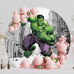 Heroic Hulk Avengers Round Backdrop For Superhero Party