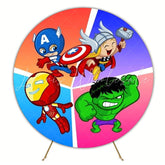Heroic Marvel Super Heroes Round Backdrop For Action-Packed Party Fun